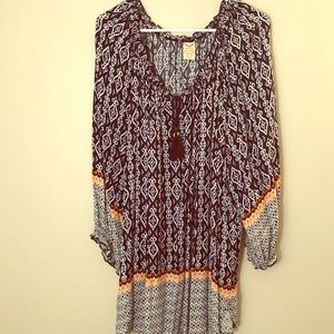 Faded Glory size 3XL Boho style with 3/4 sleeve.
